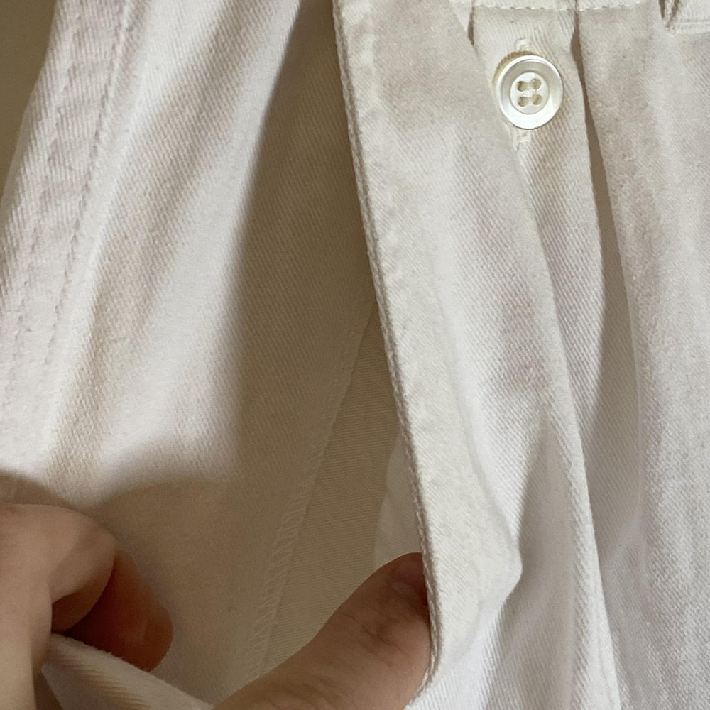 Vintage Browning St Shorts Juniors 9/10 White Pleated Chino High Waist Twill - Picture 4 of 16